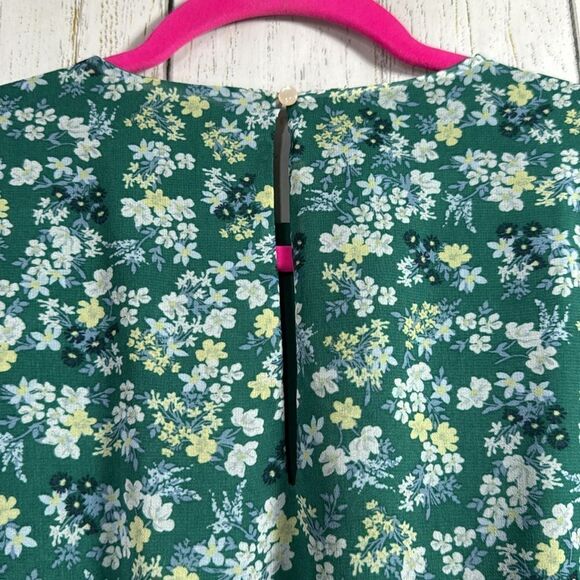 Banana Republic Green Floral Midi Dress Tall M Cottagecore Fall Boho - Picture 15 of 16